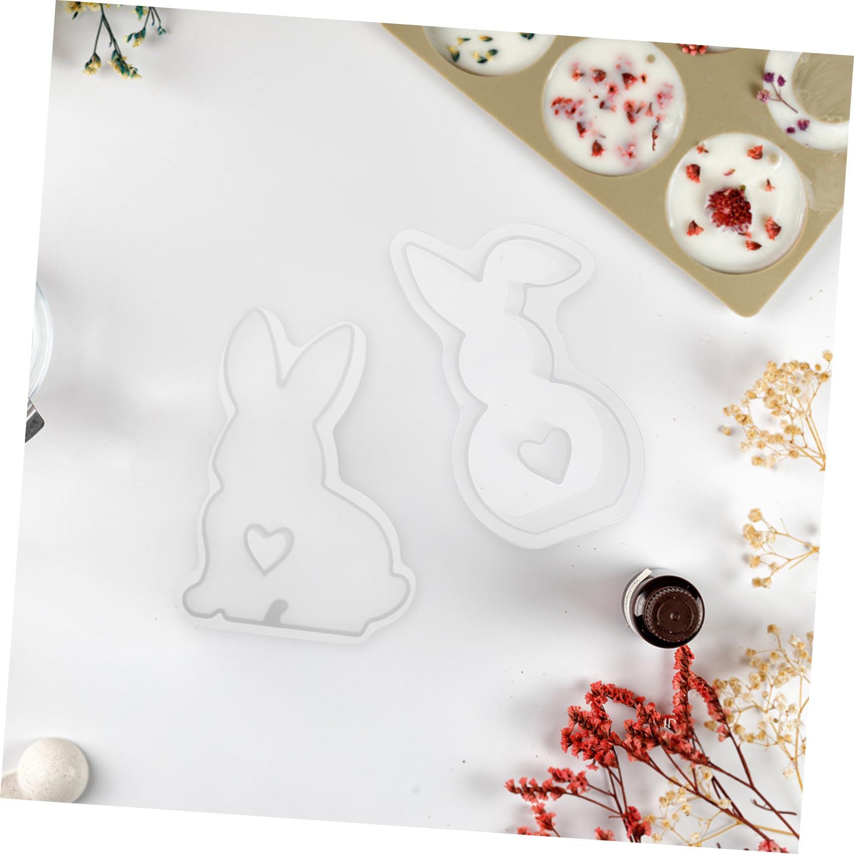 18pezzi Stampo Silicone Per Candele Pasquali Forma Di Coniglio Mold Per Decorazioni Aromatiche Facile Da Usare e Flessibile Per Progetti Creativi