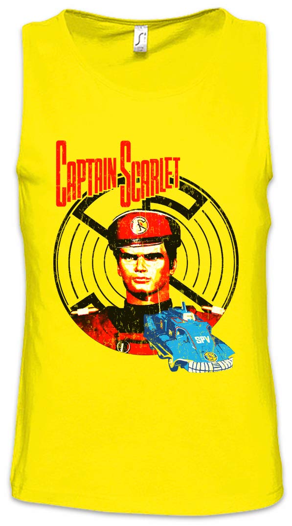 Urban Backwoods Men's Yellow Captain Scarlet Tank Top Training Gym Vest Shirt Size 2XL