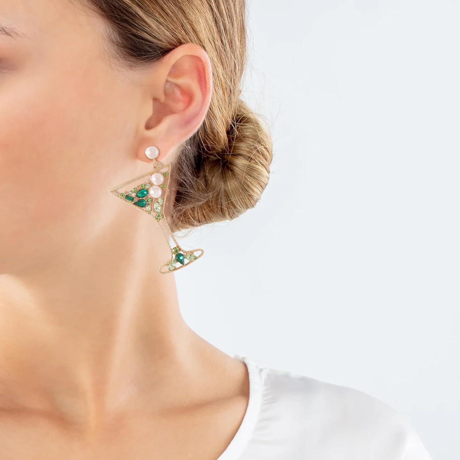 Martini Earrings for Women Cute Dangle Earrings Trendy Fun Statement Cocktail Earrings Martini Wine Glass Dangle Earrings Champagne Margarita Espresso Martini Party Decor Gifts for Holiday Christmas - Image 4