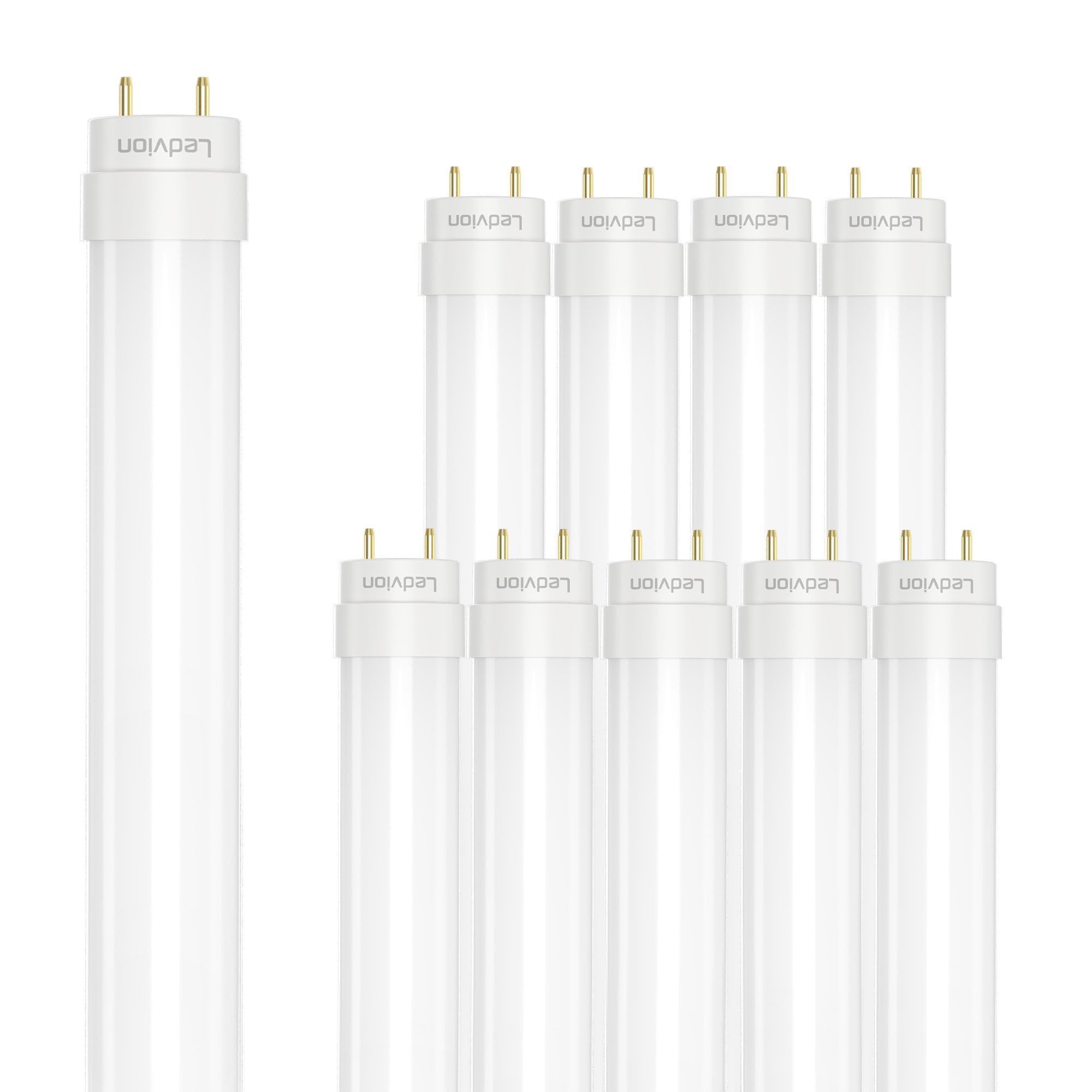 Ledvion - 10X LED TL-Röhre 120CM inkl. LED-Starter, 18W, 6500K, 100lm/W, 30.000 Betriebsstunden