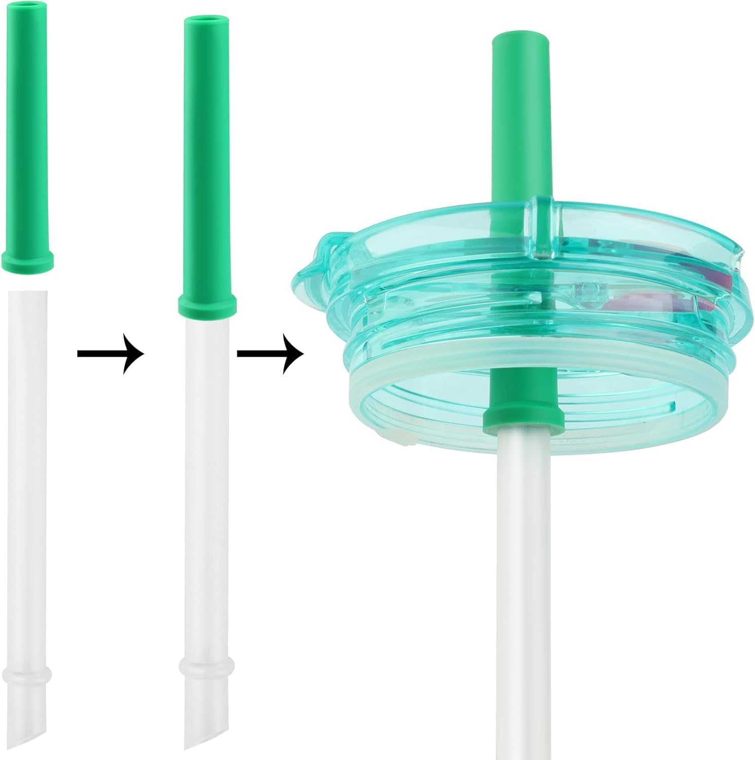 Replacement Straws Compatible with Reduce Coldee Tumbler, Kids 14 Oz Mug- 6 Pack Straws And 1 Pack Cleaning Brush. - Image 3