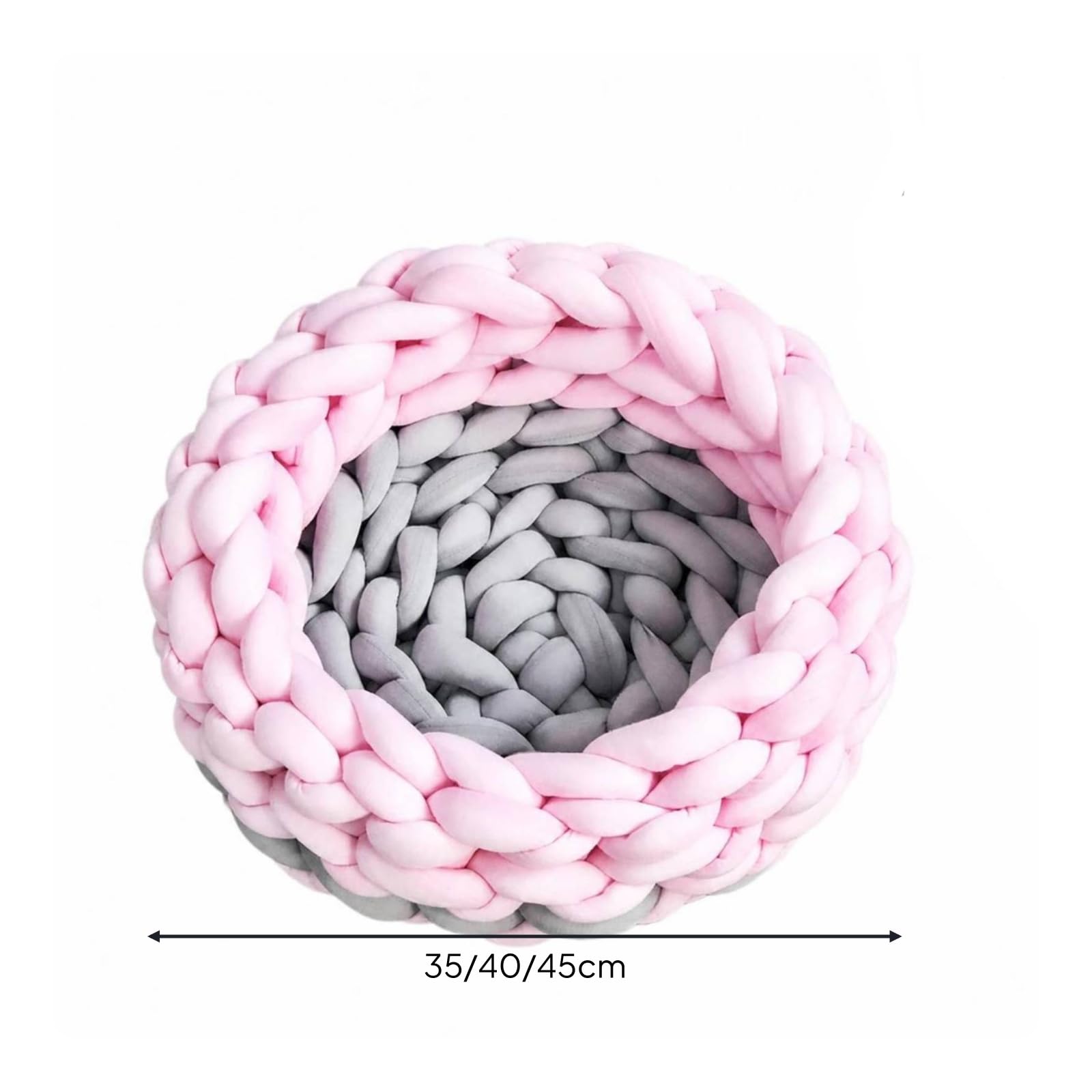 predolo Cuccia in Filato Intrecciato Salvaspazio | perficie di Riposo Imbottita, Accogliente, Cesto Intrecciato, per Soggiorno, Camera da Letto, Piccoli Animali Domestici, grigio, 35CM