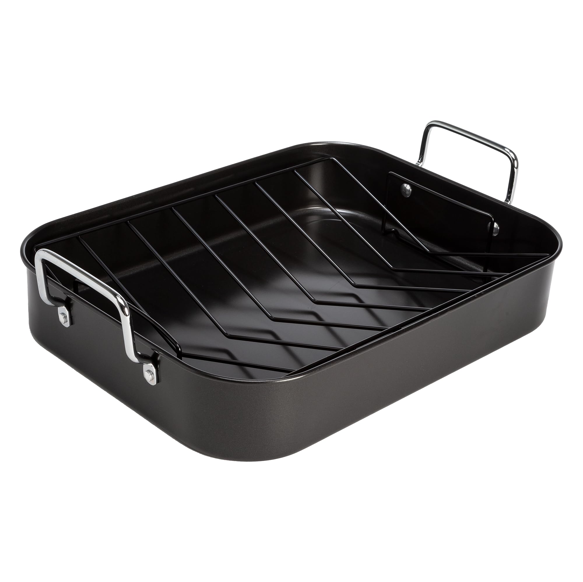 Ecolution Nonstick Roasting Pan with Rack, Carbon Steel with Premium Nonstick, Oven Safe to 450 F, Made without PFOA, Dishwasher Safe, 16-Inch x 12-Inch x 3-Inch