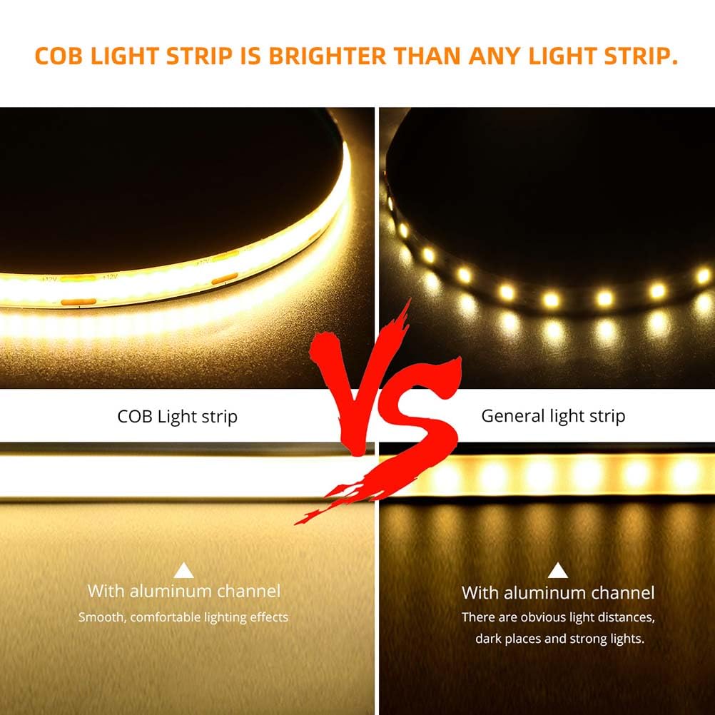 AoLa Striscia LED COB dimmerabile bianco caldo 3000K Controllo tramite app e comando vocale Striscia LED con connettore USB e interruttore autoadesivo Illuminazione interna,3M