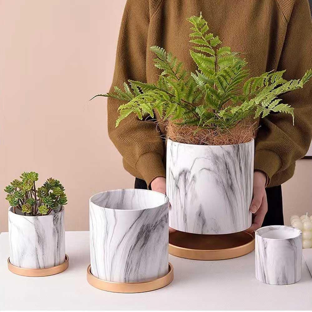 Biała okrągła ceramiczna doniczka na rośliny, 13 sztuk, cylindryczna donica z spodkiem z otworem drenażowym, wewnątrz i na zewnątrz, pojemnik na kwiaty na sukulenty, małe rośliny domowe, 14 cm
