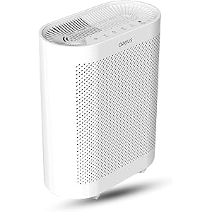 Azeus FS32 True HEPA Air Purifier for Large Rooms, White, High CADR 400m³/h, Smoke Dust Pet Dander Removal, Auto Mode with Air Quality Sensor