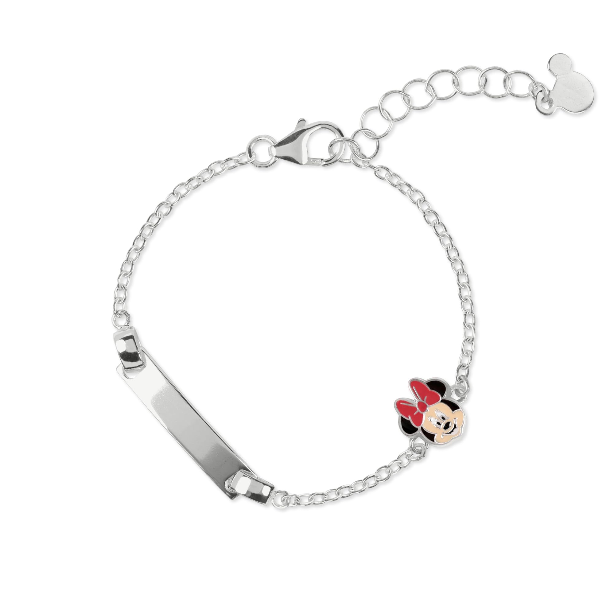 Disney Braccialetto in argento Sterling 925 con placca di Minnie