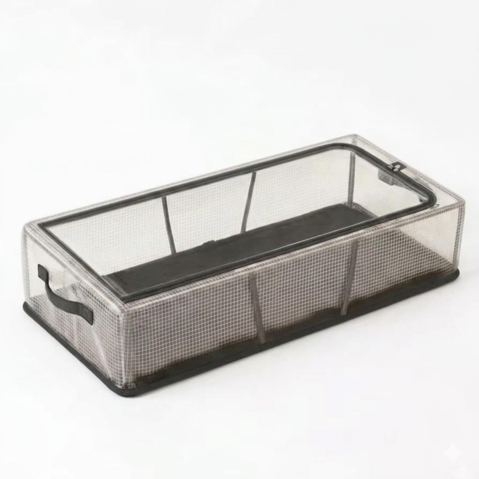 Under Bed Shoe Storage Organizer with Clear Window & Steel Frame | Foldable Shoe Storage Bag with Two-Way Zipper & Reinforced Handles | Dust Proof Closet Storage Box for Shoes-image-39