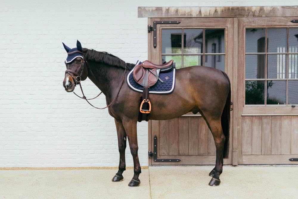Kentucky Horsewear – Manta con cordón trenzado – Manta para silla de montar – Saltar – Azul marino