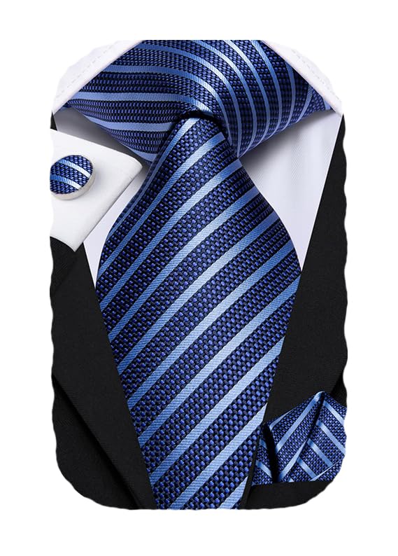 63" 70" Extra Long Ties for Men Silk Formal Necktie for Big and Tall Men Pocket Square Cufflinks Wedding Business