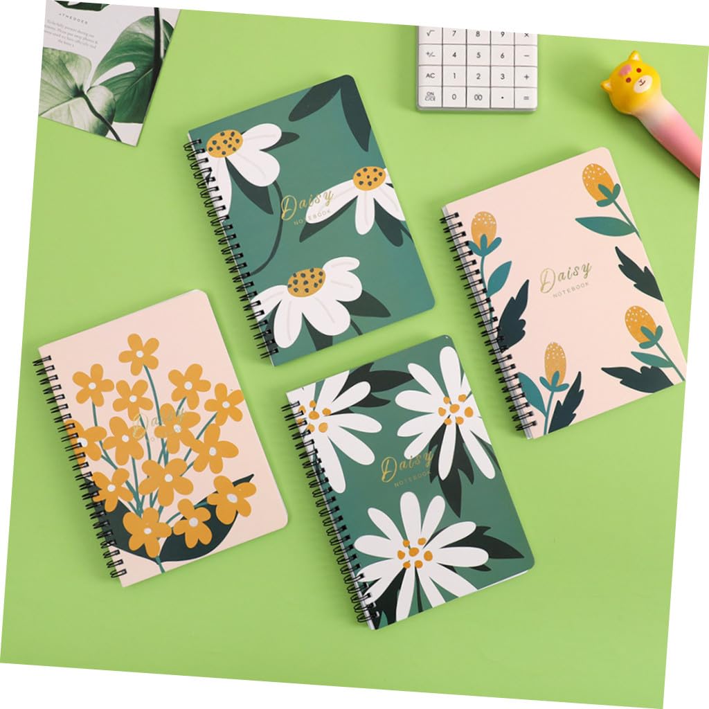 SHINEOFI 4 Pièces 4 Cahier à Feuilles Mobiles Cahier à Grille De Points Grand s Pour Femmes De Filles Multi-sujets Bloc-notes à Spirale s Et Journaux Papier