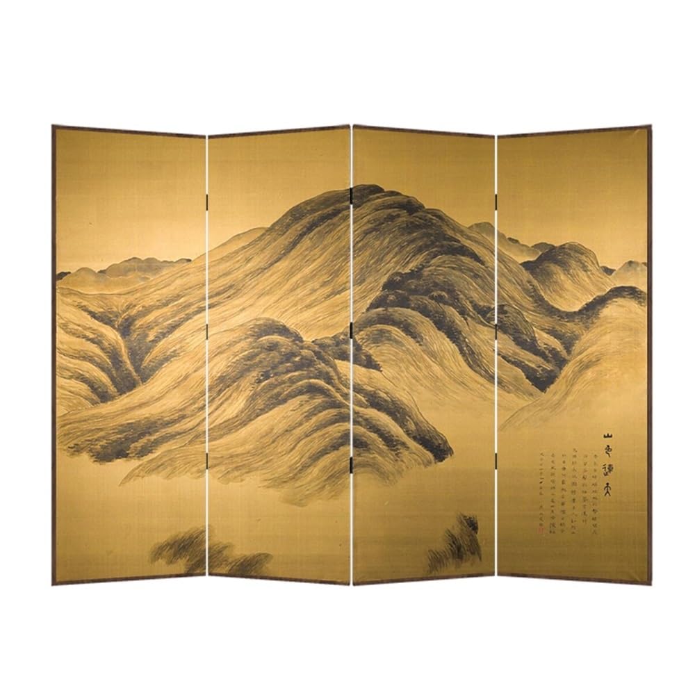 Privacy Screen Floor-standing Landscape Screen Partition Home Decoration Background Wall Living Room Porch Office Retro Folding Screen Room Divider