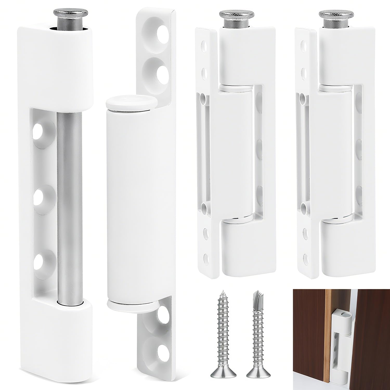 Niuny Deur- en raamscharnieren, 3 stuks, deurscharnieren, 95 mm, deurbanden, raambeslag, reserveonderdelen, raamband, scharnier, wit, opschroefband, zinklegering, raamscharnier voor vliegengaas, deur