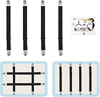 Vista 2 de 4 piezas de clips de correas ajustables para sábanas de cama, sujetadores elásticos para sábanas de colchón y tirantes, agarradores para sujetar