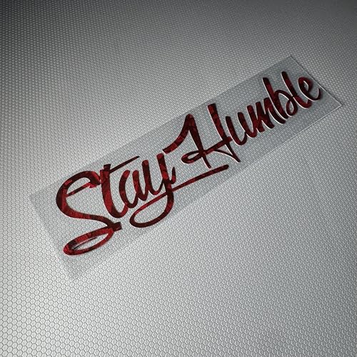 Image of Car Stickers for Stay Humble Auto Front Rear Windshield Window Decal Vans Truck Window Tail Decoration (Flower Carbon Red, 20x5cm)