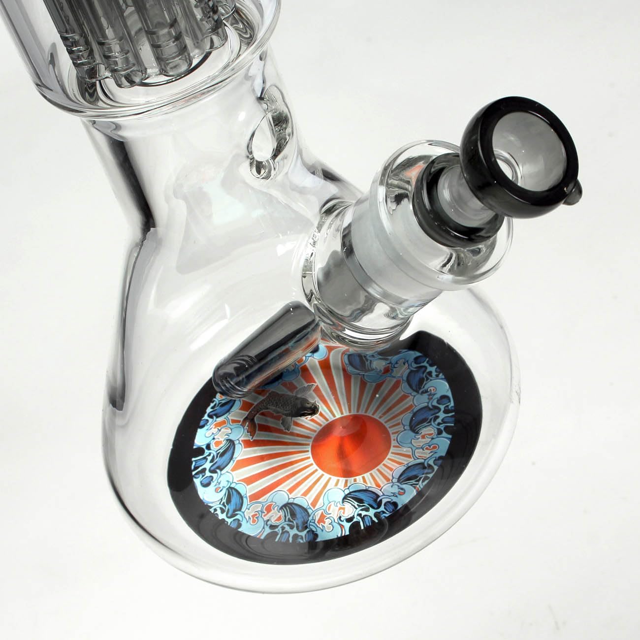 Black Leaf Kofferbong Perko RONIN + GEISHA - 10-Arm Perkolator, 7 mm Borosilikatglas, Ice, 50 cm hoch