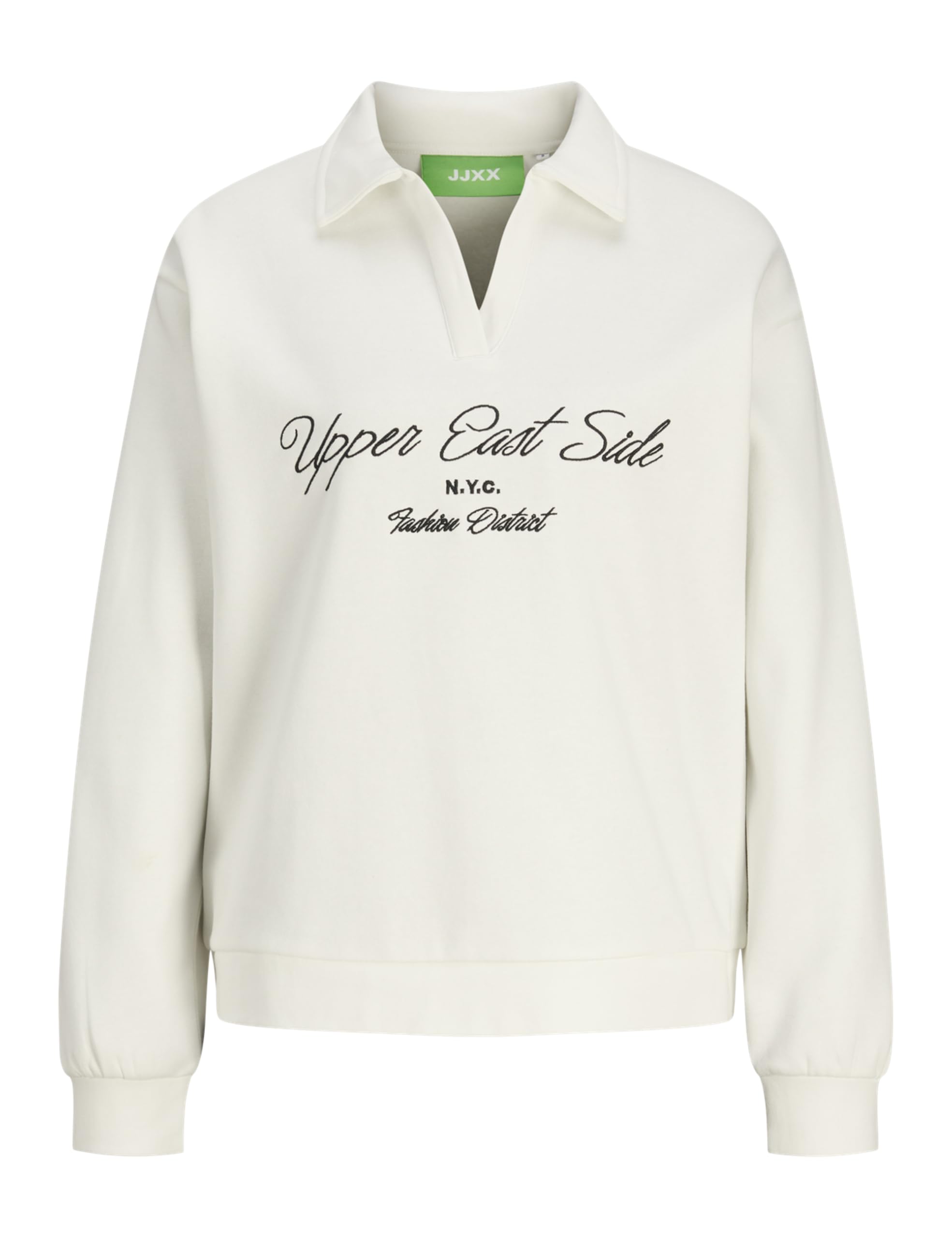 JJXX Women's Jxpallas RLX Ls Vneck Sweat SWT Sweatshirt, Blanc De Blanc, S