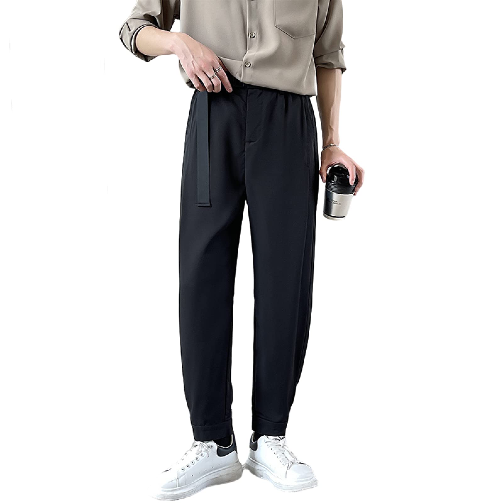 Amazon.co.jp: 九分丈パンツ ズボン メンズ テーパードパンツ シンプル