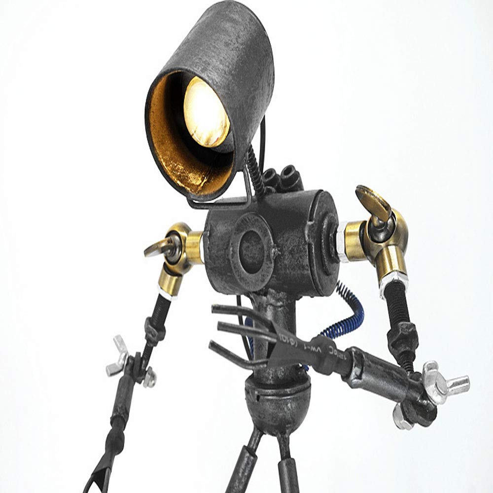 WPCBAAWPCBAA Retro table lamp industrial wrought iron tube table lamp E27 / LED Edison bulb decoration living room study bedside table lamp