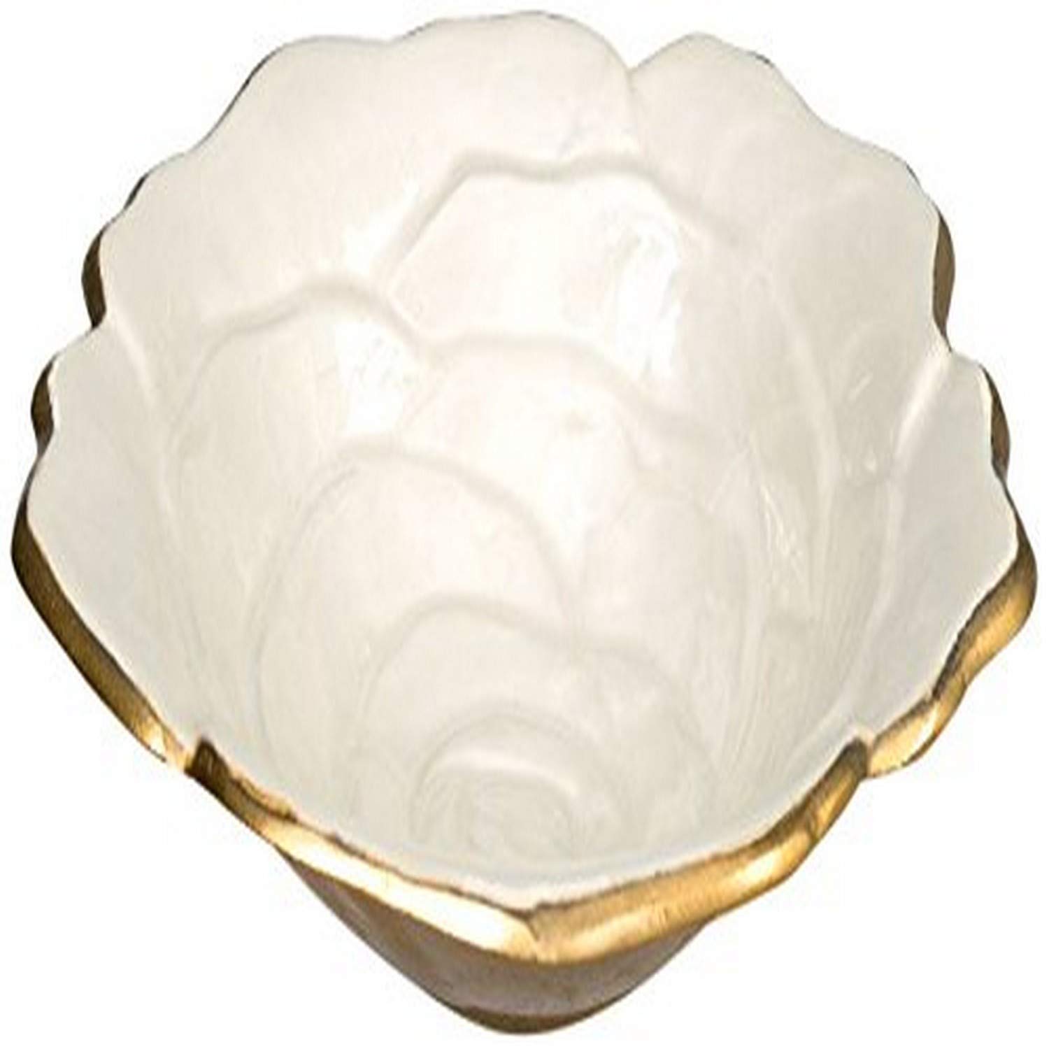 Julia Knight Flowers and Leaves Large Rose Bowl, One Size, Gold Snow