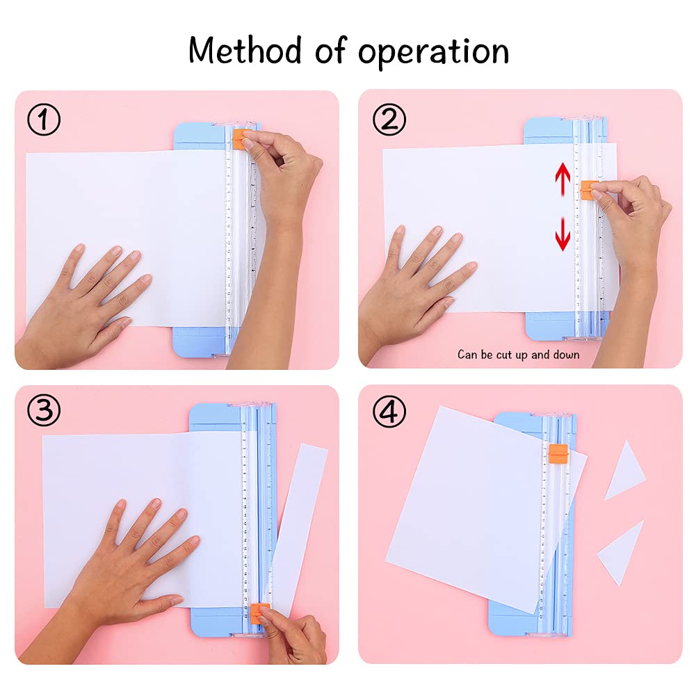 2 Papierschneider A4 – Manuelle Schneidemaschine Mit Skala, Scharfes Messer, Für Papier, Karten & Fotos