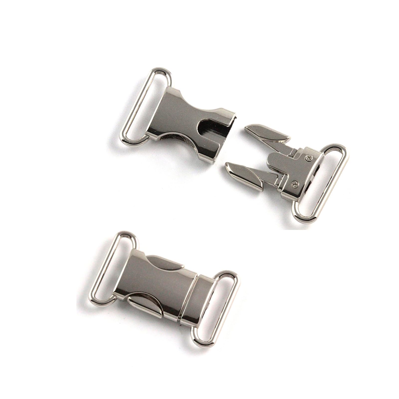 Yuelulala 2pcs 20mm Metal Side Release Buckles Adjustable Quick Release Clips DIY Craft Accessories for Backpack Fanny Pack Dog Collars (A43-2)