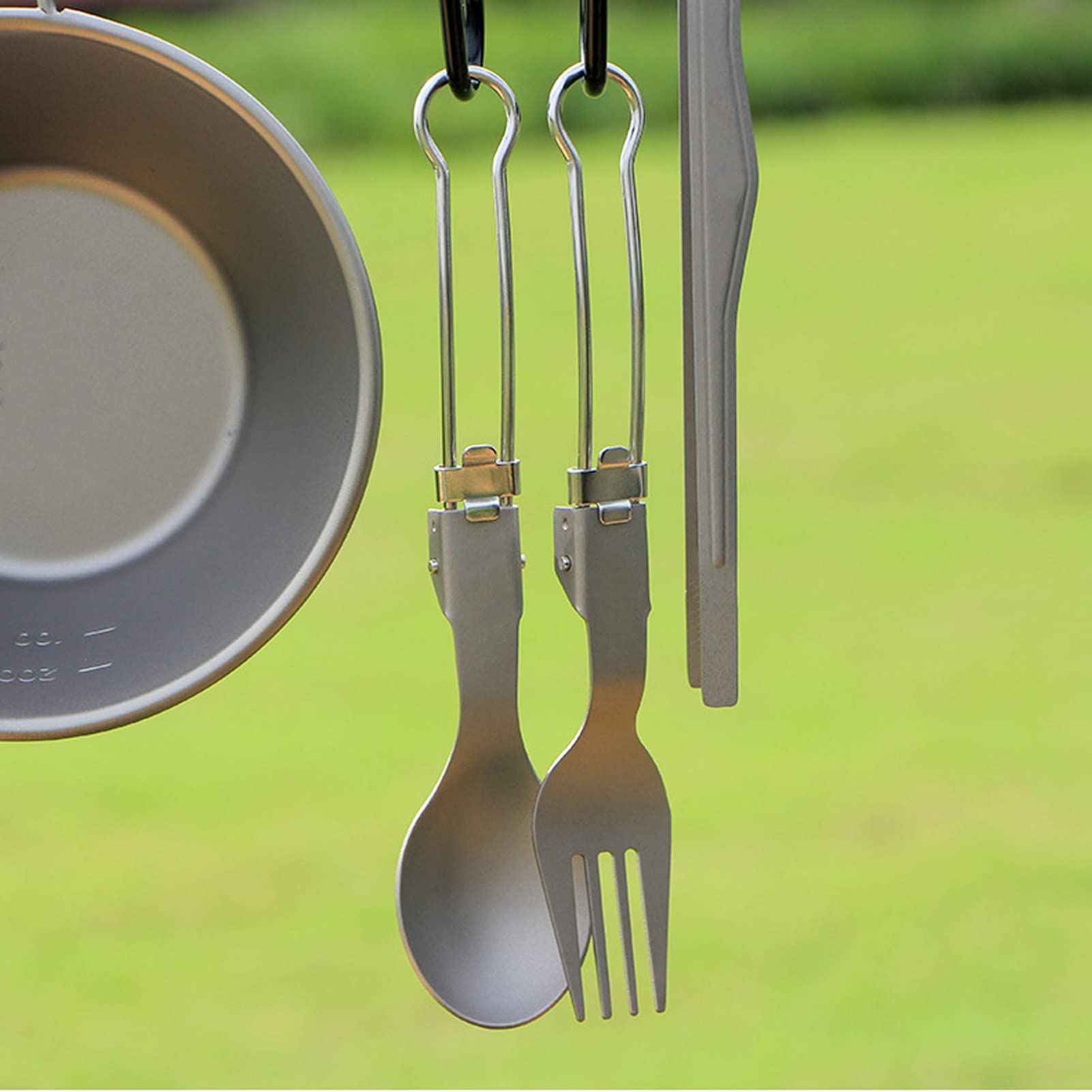 Set 2 Posate Pieghevoli In Acciaio Inox - Per Viaggio E Campeggio - Foto 8