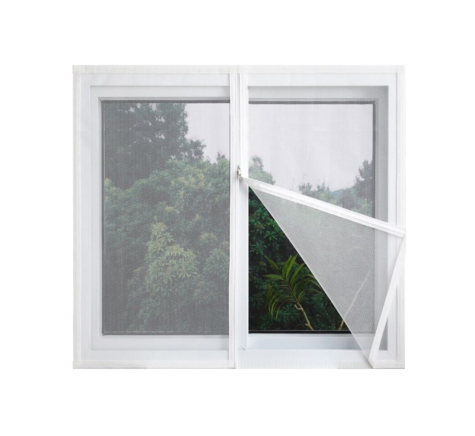 Supkancl Width 60Cm 1Pc Self-Adhesive Mosquito Screen Transparency Insect Zippered Dustproof Net No Drilling Required(,Height 80Cm)