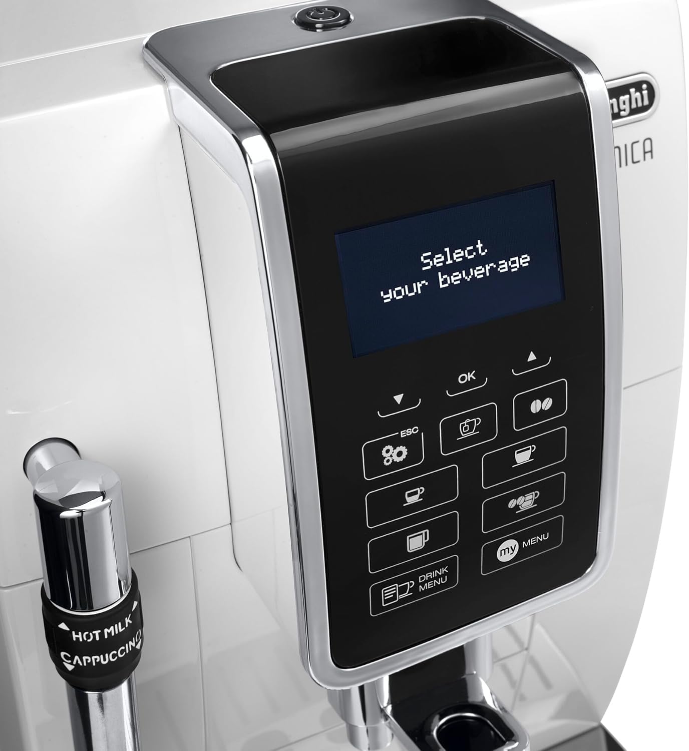 DeLonghi Dinamica Ecam 350.35.W Entièrement automatique Machine à expresso 1,8 L, Blanc