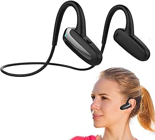 Fones de ouvido de condução óssea sem fio,Atrás do pescoço fone de ouvido de condução óssea, estilo gancho de orelha - Fone de ouvido intra-auricular de treino leve com formato ajustável Maxten