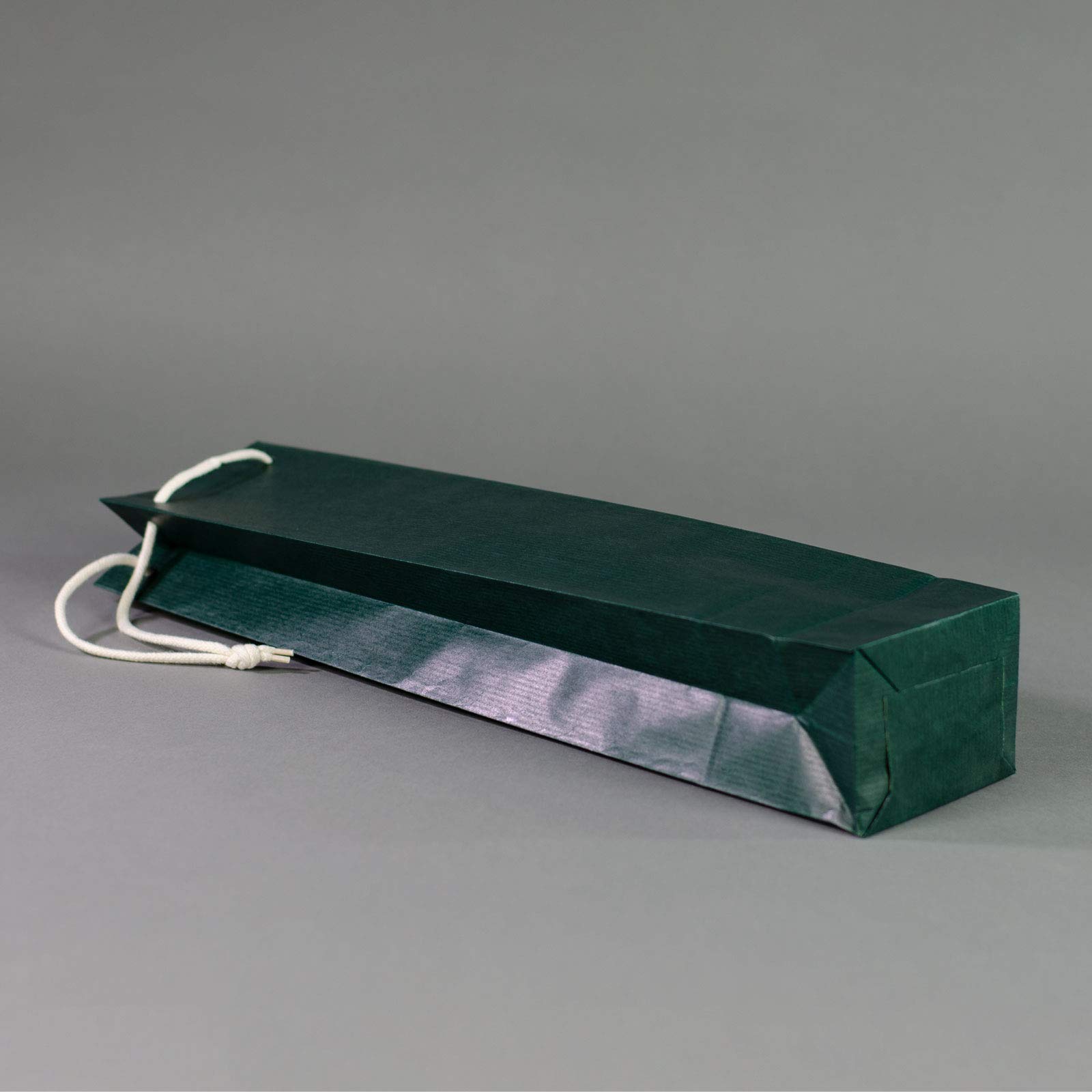100 x Flaschentaschen grün 9,5+6,5x38 cm | Flaschentüten | Geschenktüte Flasche Wein | Weintaschen | HUTNER