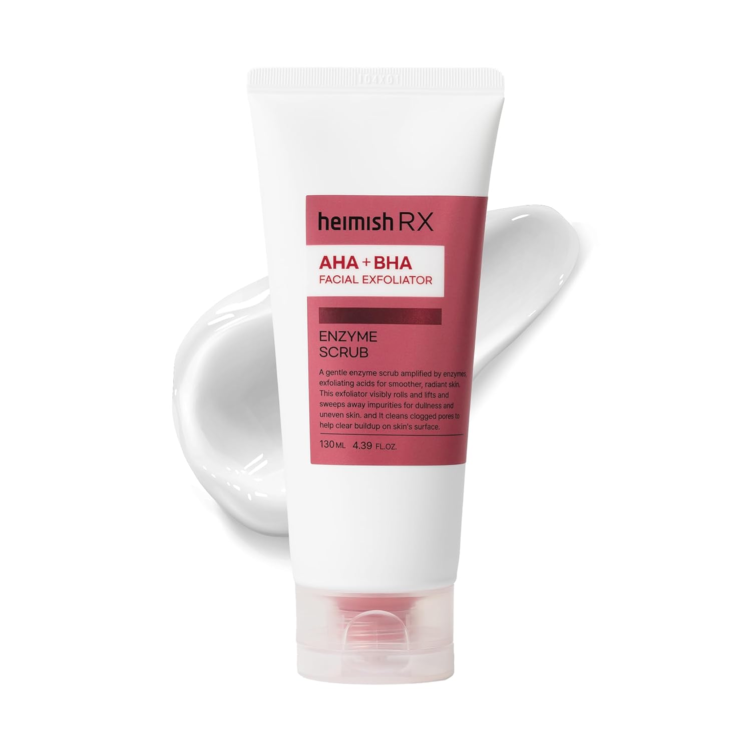 HEIMISH RX AHA BHA Enzyme Scrub – Facial Exfoliating Scrub, Chemical Exfoliant, Gentle Exfoliator for face with Salicylic Acid, For All Skin Types, Skin Texture Improvement, 130ml (4.39 fl.oz)