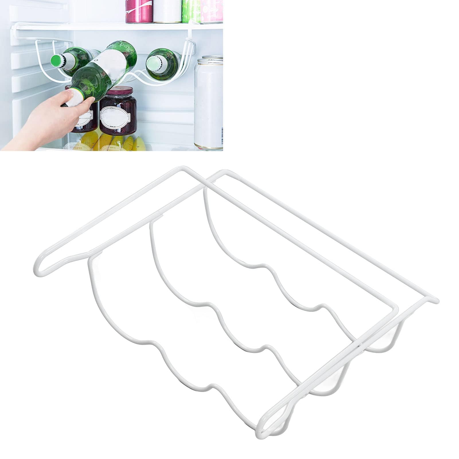 Botellero para Nevera, Soporte Universal para Botellas, 3 Botellas para Nevera, Estante para Botellas para Vino, Bebida, Estante para Vino, Organizador de Almacenamiento para Nevera