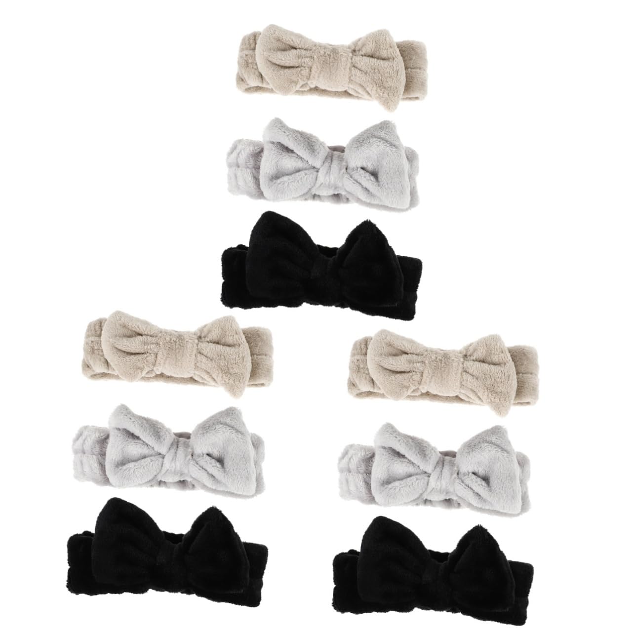 FRCOLOR 3 Set Di Fasce Per Il Trucco Soffici Con Fiocco Per Elastici Da Donna Fascia Per Il Lavaggio Del Viso Fascia Con Fiocco Fascia Elastica Per Uso Spa 3 Pezzi*3