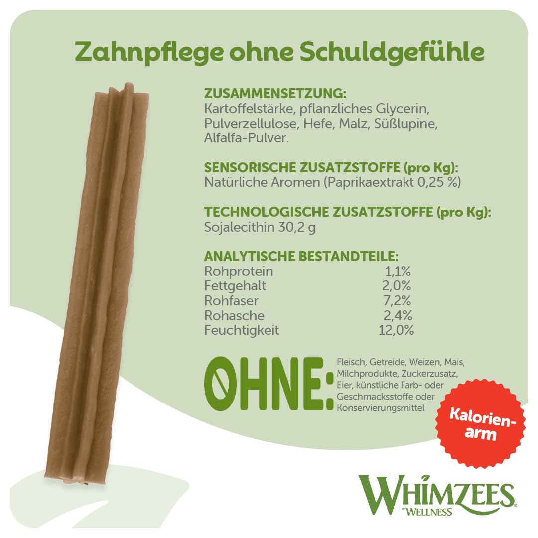 WHIMZEES Stix M, Monatspackung, 30 Stück – Größe M, Kaustangen für mittelgroße Hunde zur Zahnpflege, Getreidefrei, Natürlich, ohne Zuckerzusatz