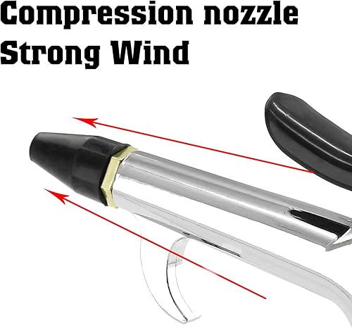 Miniatura 4 de Pistola de soplado de palanca NPT de 14 de pulgada, pistola de soplado de boquilla de aire con boquillas de goma y punta de seguridad, herramienta