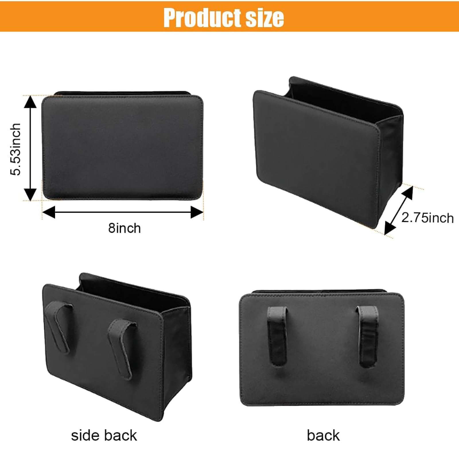 MarxaN 2 pcs Poubelle de Voiture pour Fiat Stilo Doblo Linea Croma, Pliable Mini Poubelle en Cuir PU Boîte de Rangement Portable Suspendre Poubelle Intérieur Accessoires,A/Black