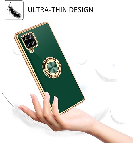 Miniatura 5 de DUEDUE Funda para Samsung Galaxy A42 con soporte de anillo, rotación de 360 grados, dedo magnético para automóvil, TPU suave, delgada, a prueba de