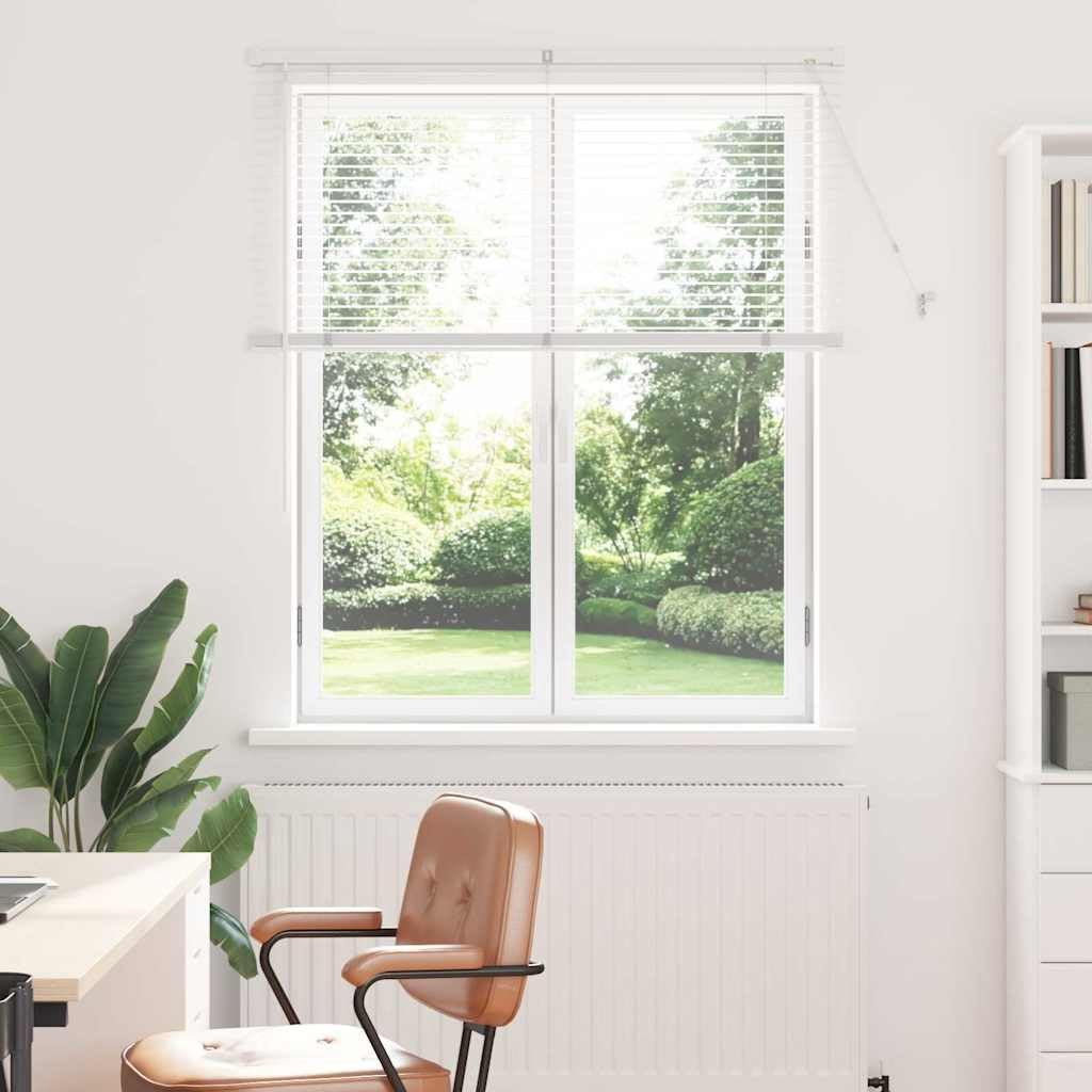 Balkenjalousien Weiß Aluminium 130 x 120 cm mit Lichtsteuerung und Sichtschutz für Innenräume, einfache Montage, langlebig, ideal für Fenster, Büro, Küche, Schlafzimmer