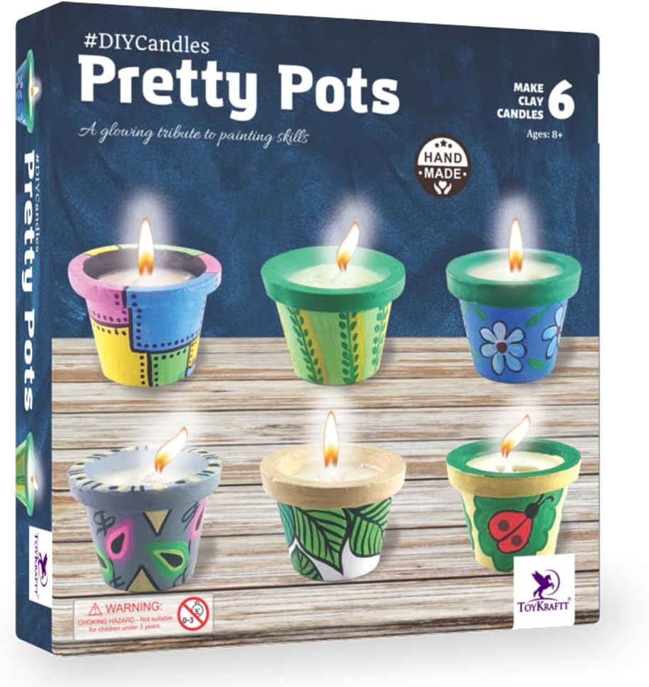 TOYKRAFTT Pot Painting Candle Making Art and Craft kit, DIY Kit for Age 8 to 12 - Candles from Pretty Pots