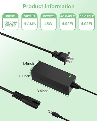 Miniatura 4 de Cable de alimentación para Cricut Explore air 2, Expression 2, Personal Expression Create, Mini, Cake, Explore, Cricut Maker Modelo KSAH1800250T1M2