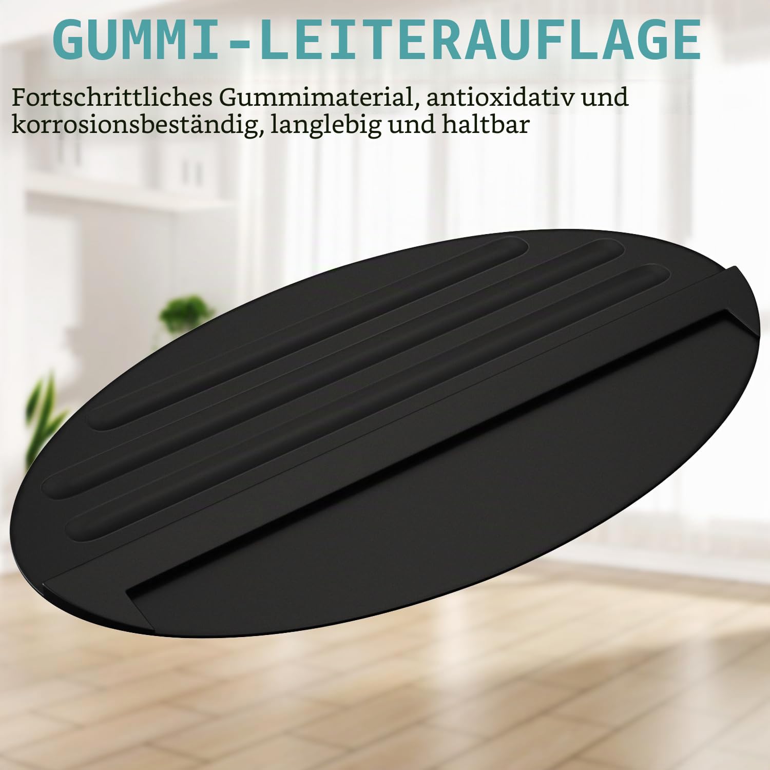 Anti-Rutsch-Leiter-Stop-Matte, 68,6 x 39,9 cm, rutschfestes Gummi-Stabilisator-Pad, rutschfeste Leitern, Hilfsstopper, Bodenschutz, Trittleiter, Teleskop-Zubehör (schwarz)