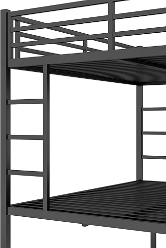 Miniatura 36 de Harper & Bright Designs Litera de metal completo sobre tamaño matrimonial para adultos, marco de cama de metal resistente con escalera y correas de