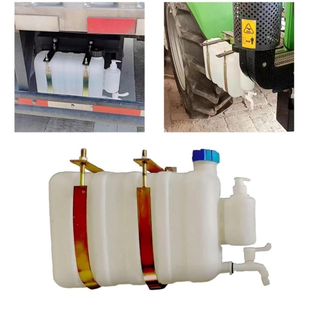 Depósito de Agua Colgante con Grifo Y Dispensador de Detergente. Construcción Robusta. Fácil Instalación en Camiones Y Furgonetas. Adecuado, Longitud 44 Cm