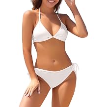 LCMTWX Womens Bandeau Bikini Set with Gold Hardware High Cut Two Piece Bathing Suit for Pool Party Vacation Swimwear 2026