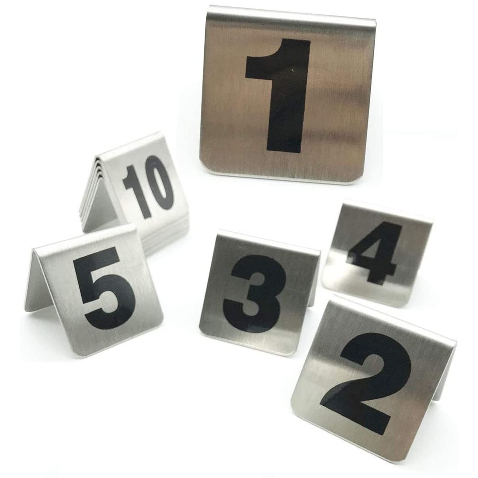 Segnale Da Numero Di Tavolo In Acciaio Inox Per Ristorante, Numero Di Tavolo In Stile Tenda 1~50 1~100 Piatto Numero, Numero Segnale Da Tavolo Doppio Lato Per Segnali Da Tavolo