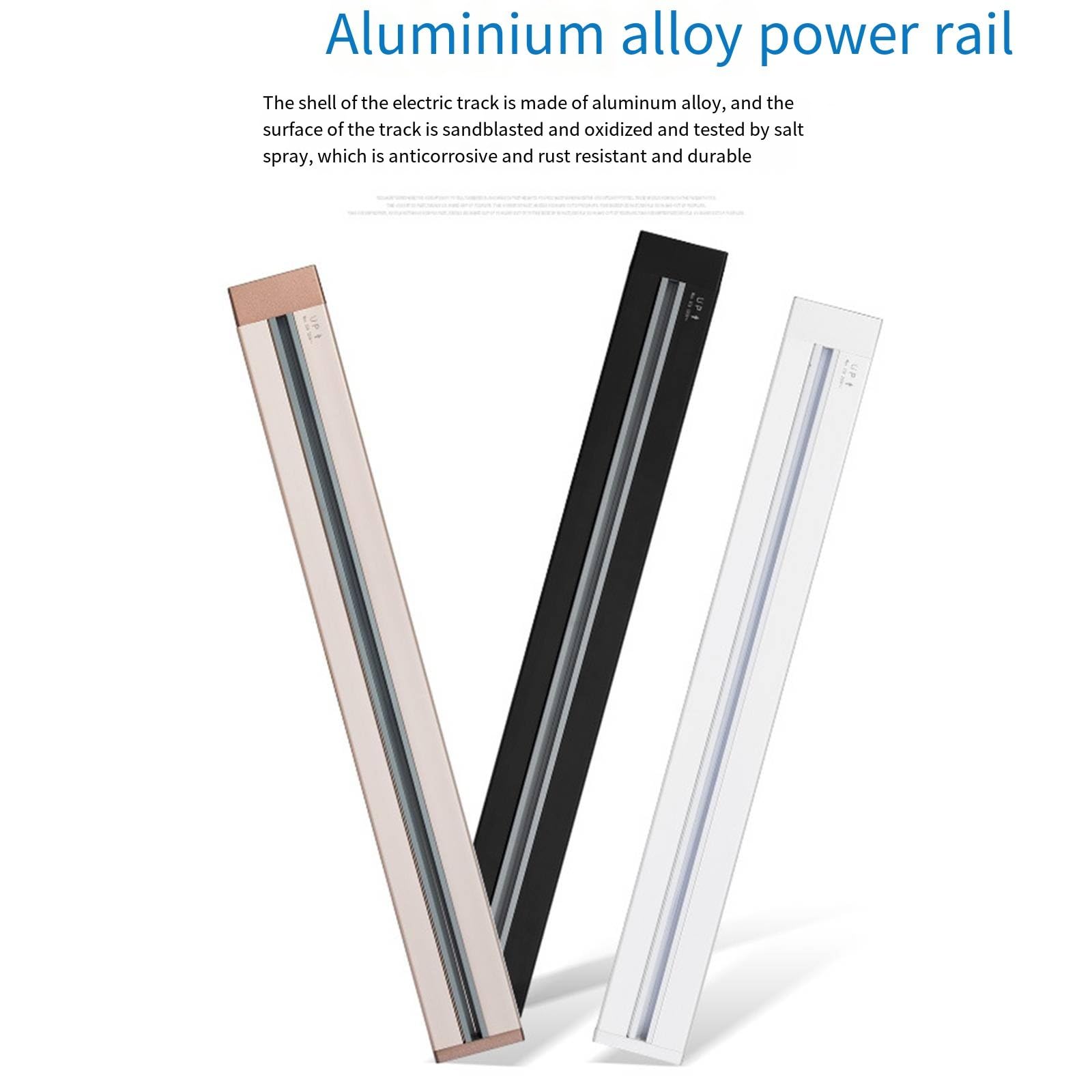 Abnehmbare Schienensteckdose, Stromschiene aus Aluminiumlegierung, Wandmontage, Aufputzmontage ohne kabellose Steckdosenleiste,Silver-1000mm