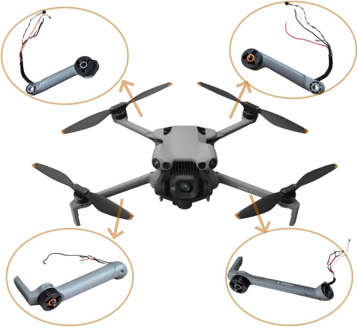 Drone Motor Arm Repair Parts Assembly compatible with DJI Mini 5 Pro (Front Left)