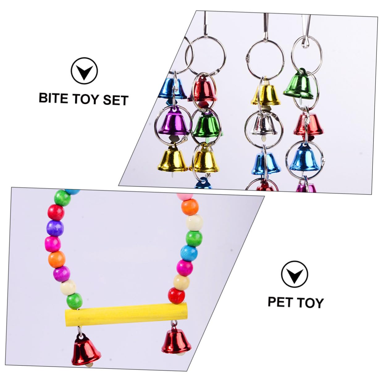 KOMBIUDA 5 Pièces Lot Jouets à Mâcher pour Perroquets Jouets Oiseaux Colorés Sécurisés et Naturels pour Cage Petits Oiseaux