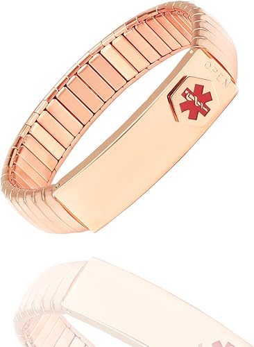 EnerMagiX Medical Alert Bracelet for Men Women, Stainless Steel Personalized Adjustable Elastic Medical ID Bracelet for Diabetes, Allergies, EnerMagiX Medical Alert Bracelet for Men Women, Stainless Steel Personalized Adjustable Elastic Medical ID Bracelet for Diabetes, Allergies,